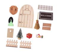 NMFLAB Juego de gnomos de puerta de hadas para casas de muñecas, escena navideña en miniatura, decoración de resina, casas de muñecas, juego de gnomos en miniatura para puerta de hadas