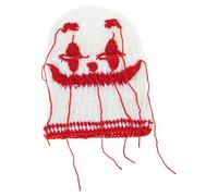 NMFLAB Sombrero de ganchillo de calavera horrible para mujeres y hombres, accesorios de fotos, cosplay aterrador, fiesta de Halloween, Halloween