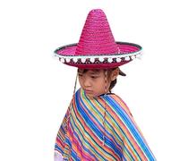 NMFLAB - Sombrero de paja para mexicanos, DiaDeMuertos, gorro de paja, decoración de fiesta, niño, protección solar, festival, sombrero de Panamahat de fiesta, boda, escuela, juego de actividades