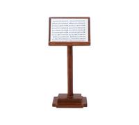 NMFLAB Soporte de música de madera en miniatura a escala 1/12 para decoración de casa de muñecas con tallado fino, accesorios de ajuste de escena de sala de música, muebles en miniatura para casa de