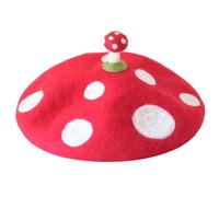 NMFLAB Y2K - Sombrero de pintor para niñas, sombrero de setas, para otoño e invierno, para uso diario, hongos y mujeres, aldult, talla nica