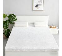 NMGBRDM Colchón Espuma Memoria Gel 7,5 cm, Híbrido con Apoyo & Alta Elasticidad, Funda Desmontable Lavable + Almohada Incluida, Alivio Presión & Transpirable, Dureza Media-Firme(Size:150x200cm)