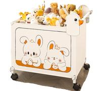 NMGHUTE Guardar Juguetes Organizador de Almacenamiento de Juguetes de plástico con Ruedas, contenedores de Almacenamiento de Juguetes, Caja de Juguetes para Sala de Juegos y Dormitorio Dormitorio(A)