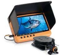Nmgorkq Cámara de pesca subacuática y buscador de peces: 14 cm HD 1080P - 10000 mAh buscador de profundidad portátil con DVR-32 GB para pesca en hielo, barco kayak al aire libre - Lente gran angular
