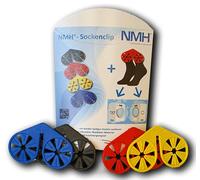 NMH® - 1 paquete (20 unidades), pinza para calcetines, clasificador de calcetines para lavadora, secadora y para colgar, colores surtidos (negro, rojo, azul, amarillo).