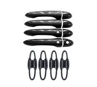 NMJLQW Cubierta Manija Puerta Fibra Carbono Negro Brillante Para Jeep Para Cherokee Para Compass 2015-2023 Decoración Cromada(Style 4)