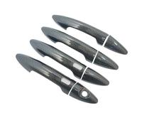 NMJLQW Decoración Exterior Cubierta Cromada Fibra Carbono para Manija Puerta Coche, Pegatinas Decorativas para KIA para Rio 3, para Rio3 K2, Estilo 2011-2016(Handle 2 Buttons)