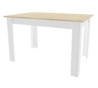 NMK HOME Mesa de Comedor Moderna 120 x 80 cm - Mesa Blanca con Patas de Madera de Haya - Robusta y Fácil de Limpiar