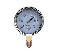 NMLLTB Medidor de presión calibrable de 0 a 16 mbar, 50 mbar, 60 mbar, 100 mbar y 200 mbar. Manómetro de presión de Gas Ajustable. Manómetro Digital (0 a 1000 mbar).(0-100mbar)