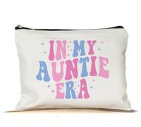 NMPCreativeStore Bolsa de maquillaje In My Auntie Era, anuncio de bebé para tía, regalos para recién nacidos, bolsa de maquillaje promocionada a tía, regalo para tía en el día de la madre, cumpleaños