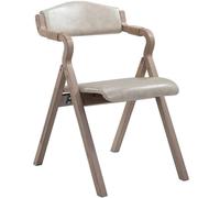 NMVAWIPT 2 Sillas De Comedor Plegables Estilo Retro Americano For Sala Estar, con Cómodo Asiento Piel Encerada Al Aceite(Pearl)