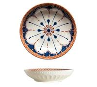 NMVAWIPT Juego De 2 Platos Pequeños Hondos Cerámica Azul Y Blanca 6 Pulgadas - Diseño Floral Bajo Vidriado 1, Altura Apto For Horno, Microondas Lavavajillas(Color 3)