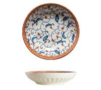 NMVAWIPT Juego De 2 Platos Pequeños Hondos Cerámica Azul Y Blanca 6 Pulgadas - Diseño Floral Bajo Vidriado 1, Altura Apto For Horno, Microondas Lavavajillas(Color 2)