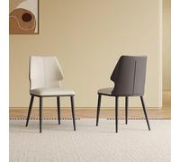 NMVAWIPT Juego De 2 Sillas Comedor Wohh, Modernas, Cuero Sintético Y Patas Madera, For Sala Estar Cocina(Beige and Gray)