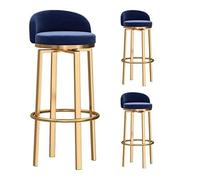 NMVAWIPT Juego De 2 Taburetes Bar Giratorios 360°, Sillas Altas Terciopelo con Reposapiés, Respaldo Ergonómico Y Base Metal For Isla Cocina, Comedor Hogar(Color 6,75cm)
