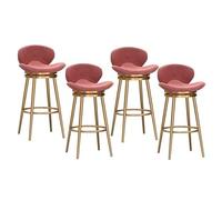 NMVAWIPT Juego De 4 Taburetes Bar Giratorios Terciopelo 65 Cm Altura con Patas Metal Dorado Y Sillas Isla Cocina Respaldo Bajo(Color 4,Height 75cm)