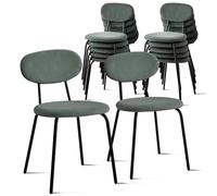 NMVAWIPT Juego De 6 Sillas Comedor Apilables For Cocina Moderna Pequeña con Respaldo Madera Maciza, Que Ahorran Espacio(Fabric-Green,12pcs)