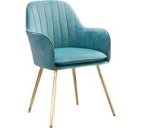NMVAWIPT Juego De Sillas Comedor Terciopelo con Acento Lateral For Sala Estar Patas Metal Dorado(Light Blue,Set of 1)
