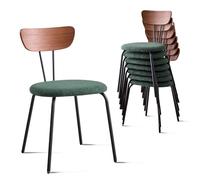 NMVAWIPT Juego de sillas de Comedor apilables for Cocina Moderna pequeña con Respaldo de Madera Maciza, sillas Que ahorran Espacio(Woodback-Green,8pcs)