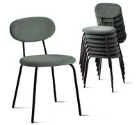 NMVAWIPT Juego de sillas de Comedor apilables for Cocina Moderna pequeña con Respaldo de Madera Maciza, sillas Que ahorran Espacio(Woodback-Black,8pcs)