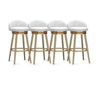 NMVAWIPT Juego De Taburetes Terciopelo For Barra, Patas Doradas, Respaldo Bajo, Asiento Giratorio, Altura 65 Cm, Capacidad Carga 150 Kg, Silla Moderna For Isla Cocina O Pub(Color 5,4 PCS)