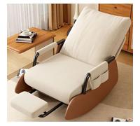 NMVAWIPT Mecedora Reclinable Acolchada con Respaldo Ajustable Y Plegable For Sala De Estar Dormitorio(Beige B)