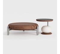 NMVAWIPT Mesa Auxiliar De Madera con Patas Acero Inoxidable Y Cajones Pino For Sala Estar, Oficina, Recepción, Centro Mesa(Combination)