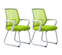 NMVAWIPT Silla De Conferencia For Uso Comercial O Residencial, Invitados, Recepción Y Reuniones En Oficinas, con Soporte Lumbar(White-Green,6 Piece Set)