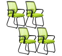 NMVAWIPT Silla De Conferencia For Uso Comercial O Residencial, Invitados, Recepción Y Reuniones En Oficinas, con Soporte Lumbar(Black-Green,4 Piece Set)