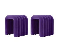 NMVAWIPT Silla De Maquillaje Moderna Tapizada En Franela, Puf Otomano Sin Ensamblaje, Reposapiés Y Asiento con Formas Geométricas Multiusos(Purple,6 Piece Set)