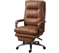 NMVAWIPT Silla Ejecutiva De Oficina Reclinable A 165° con Reposapiés - Silla Ergonómica De Trabajo, Silla Ejecutiva De Cuero, Capacidad De 250 Kg(#7)