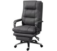 NMVAWIPT Silla Ejecutiva De Oficina Reclinable A 165° con Reposapiés - Silla Ergonómica De Trabajo, Silla Ejecutiva De Cuero, Capacidad De 250 Kg(Grigio)