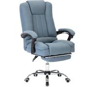 NMVAWIPT Silla Ejecutiva Ergonómica Reclinable con Reposapiés, Reclinación De 145°, Altura Ajustable, Tela Técnica Y Base De Acero.(Blue)