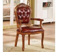 NMVAWIPT Sillas De Comedor Estilo Europeo, Mesas Lectura Madera Maciza Y Cuero Genuino For El Hogar, Sillones Retro Americano(3)