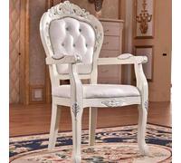 NMVAWIPT Sillas De Comedor Madera Maciza Estilo Europeo, Reposabrazos Cuero, Salas Estudio, Computadoras, Escritorios, Hotel(5)