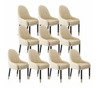 NMVAWIPT Sillas De Comedor Tapizadas con Patas Madera Maciza, Asiento Acolchado Suave Y Respaldo Cómodo(Color 32,10pcs)