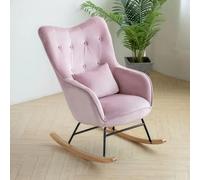 NMVAWIPT Sillón Mecedor Moderno For Habitación Infantil, Reclinable con Respaldo Alto Y Tapizado De Terciopelo, Ideal For Sala De Estar Y Dormitorio.(Pink)
