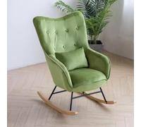 NMVAWIPT Sillón Mecedor Moderno For Habitación Infantil, Reclinable con Respaldo Alto Y Tapizado De Terciopelo, Ideal For Sala De Estar Y Dormitorio.(Fruit Green)