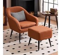 NMVAWIPT Sillón Moderno De Piel Sintética con Patas Madera, Cómodo Sillón Tapizado For Sala Estar, Dormitorio Y Oficina(K)