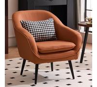 NMVAWIPT Sillón Moderno De Piel Sintética con Patas Madera, Cómodo Sillón Tapizado For Sala Estar, Dormitorio Y Oficina(I)