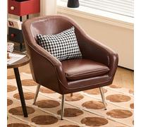 NMVAWIPT Sillón Moderno De Piel Sintética con Patas Madera, Cómodo Sillón Tapizado For Sala Estar, Dormitorio Y Oficina(D)