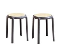 NMVAWIPT Taburetes Apilables De Plástico: Taburetes Ligeros, Sin Respaldo Y Anidados For Aulas, Cocinas Eventos(Gray,2pcs)