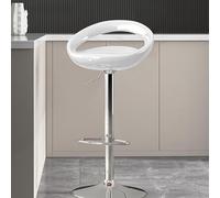NMVAWIPT Taburetes De Bar Modernos Altura Mostrador, Silla Giratoria Resina con Respaldo, Taburete Cocina Ajustable(White,High Style)