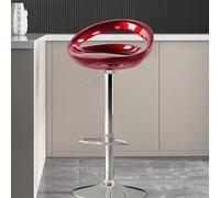 NMVAWIPT Taburetes De Bar Modernos Altura Mostrador, Silla Giratoria Resina con Respaldo, Taburete Cocina Ajustable(Red B,High Style)