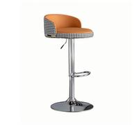 NMVAWIPT Taburetes De Bar Modernos Metal con Altura Mostrador, Taburete Giratorio Piel Sintética Respaldo, Isla Cocina Ajustable(Orange B,Tall)