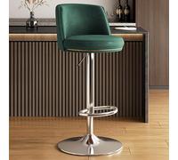 NMVAWIPT Taburetes De Bar Modernos Metal, Silla Giratoria con Asiento Piel Sintética, Isla Cocina Ajustable, Taburete Alto Altura Mostrador(Green B,Base B 38.5cm)