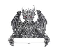 NN Designs Obsidian Menacing Gothic Dragon Toilet Roll Holder NUEVO