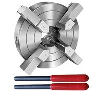 NNBWKIXI Juego de portabrocas de torno de madera de 4 pulgadas con 4 mandíbulas autocentrantes, 1 portabrocas de torno de 8TPI para torno de madera