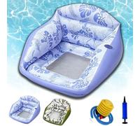NNBWLMAEE 3-in-1 Inflatable Pool Lounge Chair for Adults, U-Shaped Water Sofa Float with Cup Holder & Cooling Mesh Seat, Heavy Duty Floating Hammock for Lake Beach River Party Summer Vacation (A)