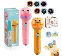 NNBWLMAEE 3 Slide Films Projection Torch Light Toy-24 Random Patterns, Multi-Pattern Educational Picture Learning Light Projector, 2026 New Torch Projector Flashlight for Kids, for Age 3+ Years (B)